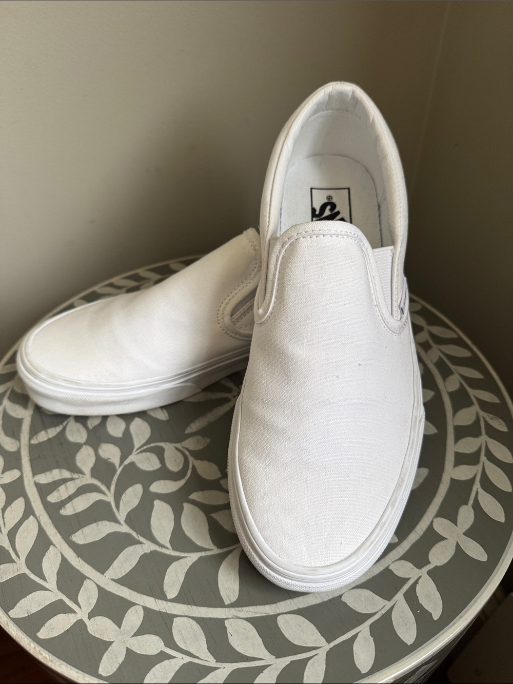 Vans White Canvas Slip-On Loafers